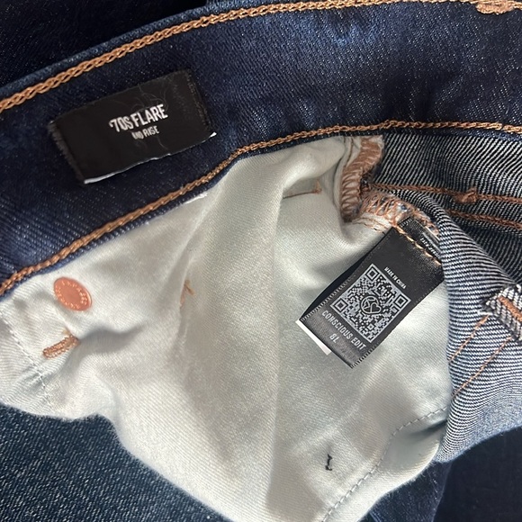 Express 70S Flare Mid Rise Jeans Size 8L - Picture 10 of 10